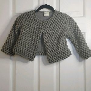 Girl's gray 3D Wool Sweater Jacket